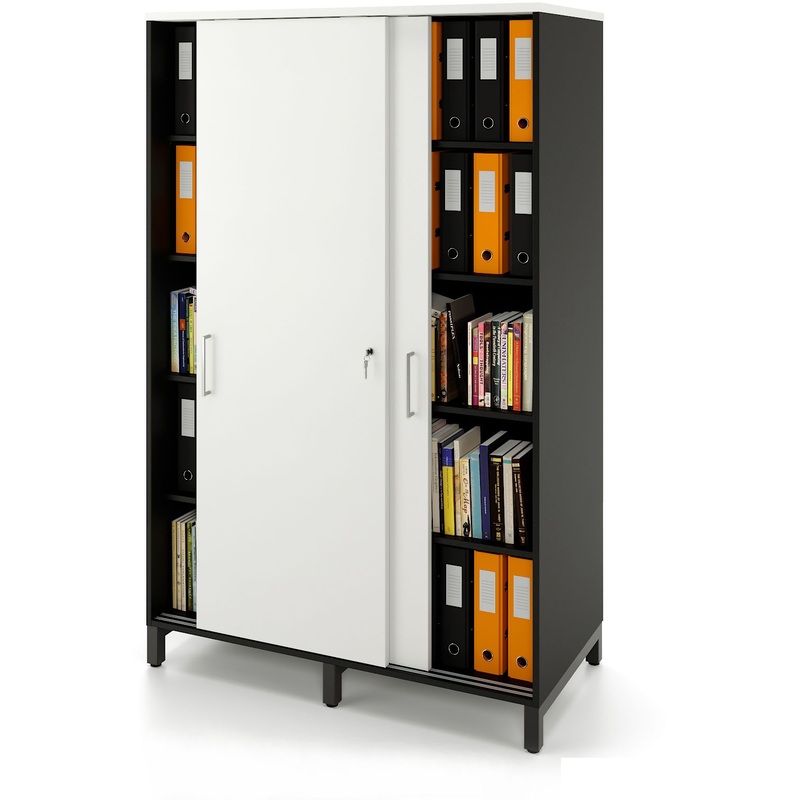 Изображение товара Стеллаж для документов Zamm Формат 11454 белый премиум/чёрный 1200х600х1905 мм