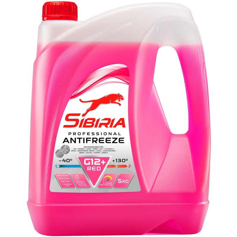 Изображение товара Антифриз Sibiria G12+ красный 5 кг (805600)