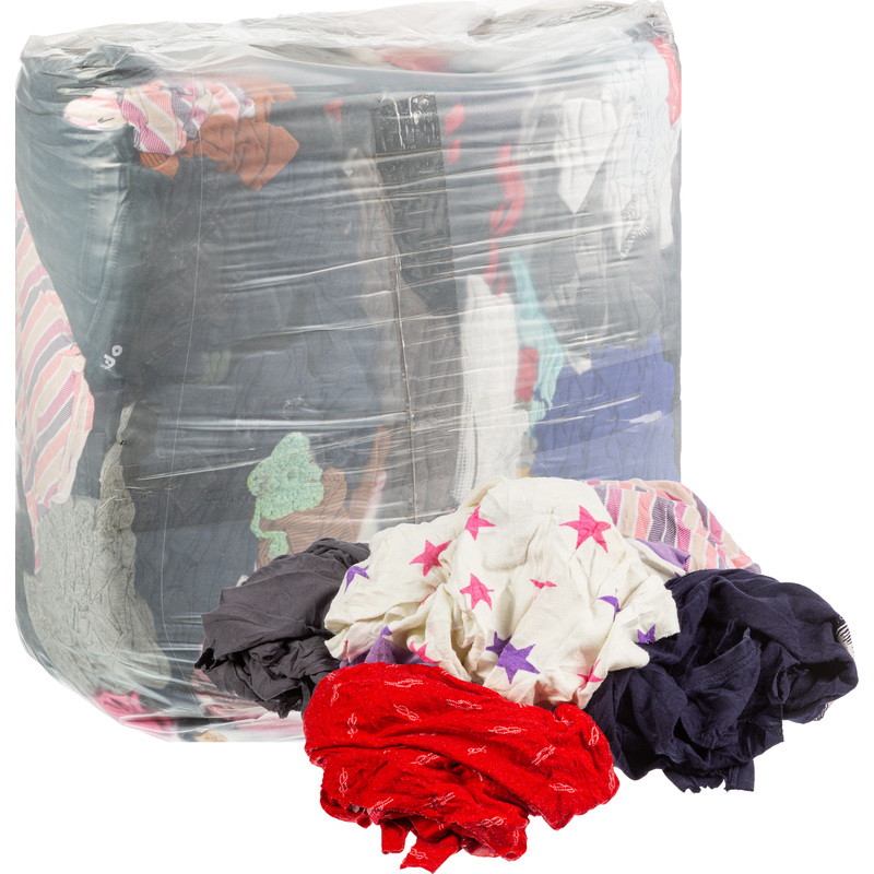 Изображение товара Ветошь трикотажная 70% хлопок цветная 10 кг 40x60 см универсальная для уборки