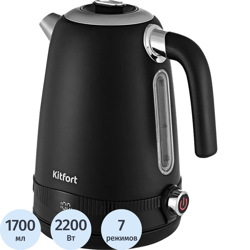 Изображение товара Чайник электрический Kitfort КТ-6121-1 чёрный