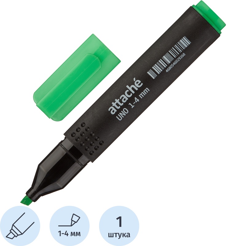 Изображение товара Текстовыделитель Attache Economy Uno зеленый (толщина линии 1-4 мм)