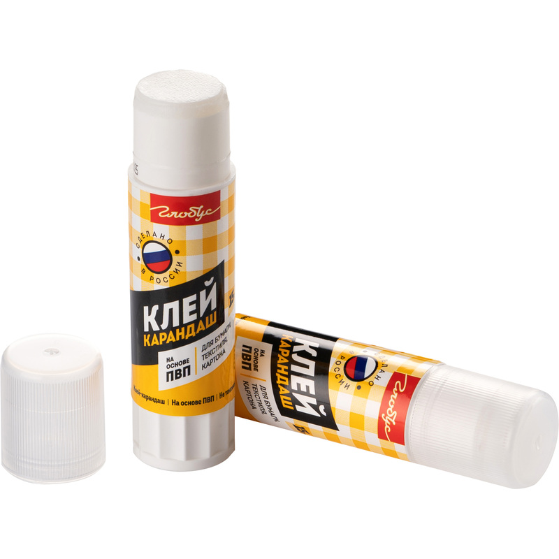 Изображение товара Клей-карандаш Глобус 1022 школьный бесцветный 15 г для бумаги и картона
