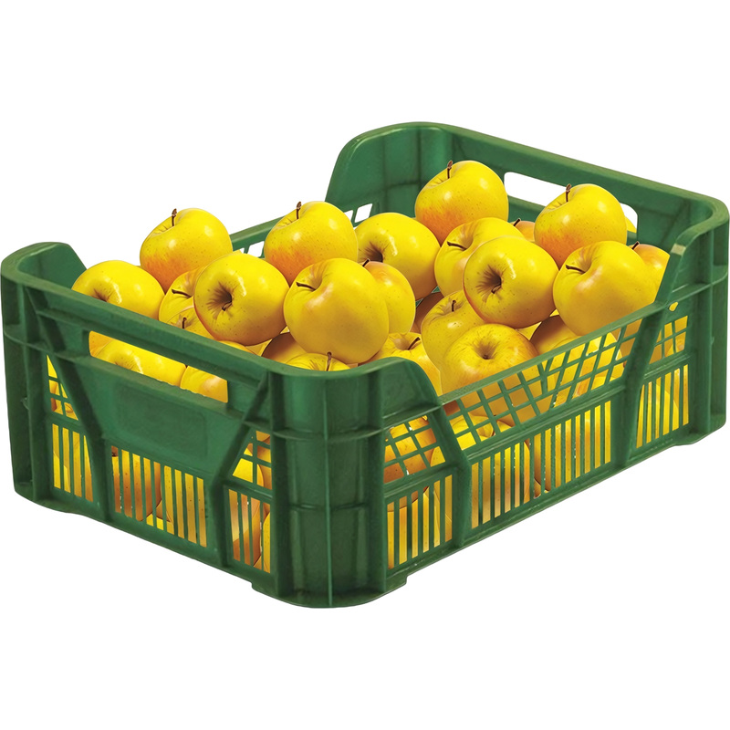 Изображение товара Ящик для фруктов из ПНД 400x300x155 мм зеленый штабелируемый