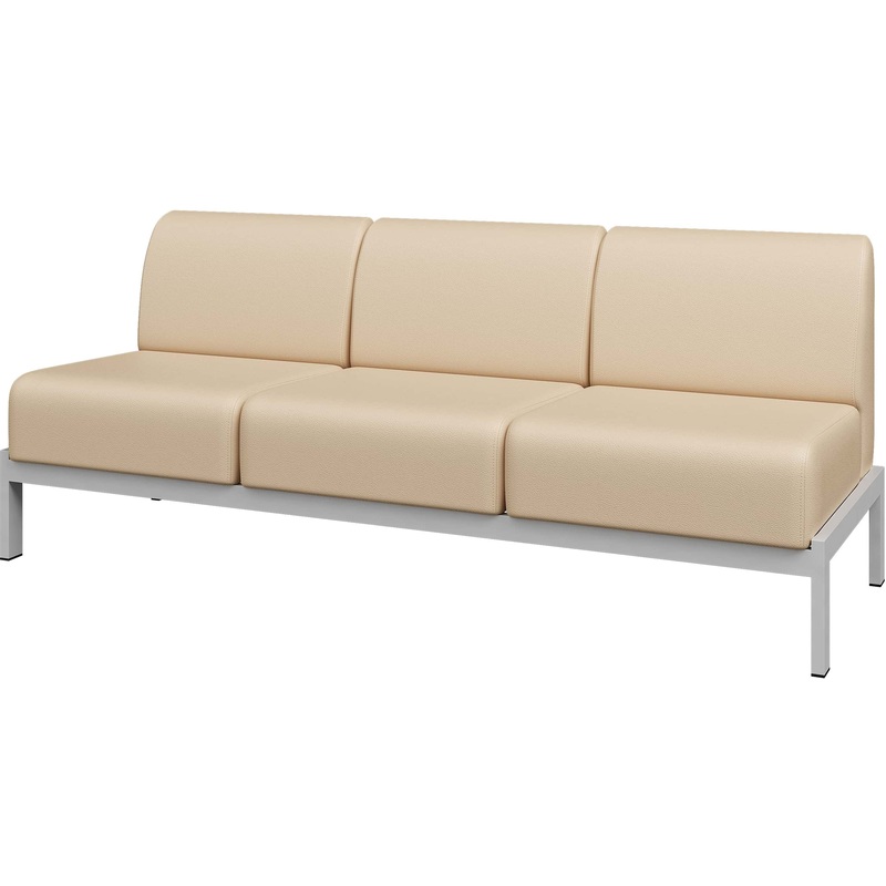 Изображение товара Модуль дивана прямой Basis трехместный из экокожи бежевый