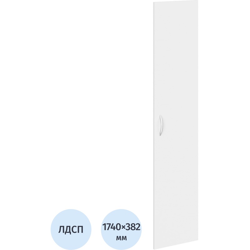 Изображение товара Дверь высокая правая Simple из ЛДСП белая 382x1740 мм