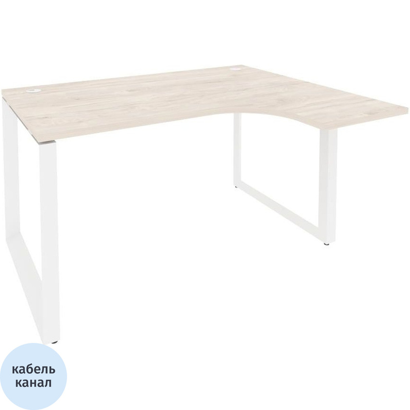 Изображение товара Эргономичный правый офисный стол ONIX-О O.MO-SA-3R с кабель-каналом и регулируемыми опорами