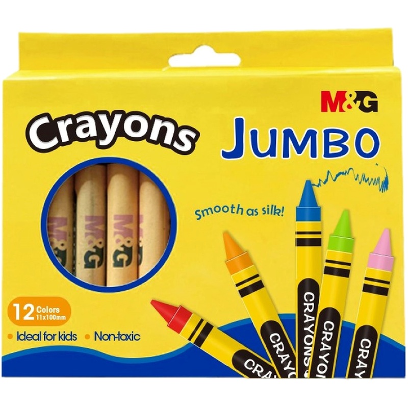 Изображение товара Мелки восковые M&G трёхгранные 12 цветов для детского творчества