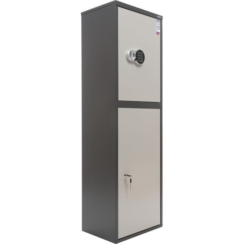 Изображение товара Металлический архивный шкаф Aiko SL-150T-EL/2 серый 460x340x1490 мм с электронным замком
