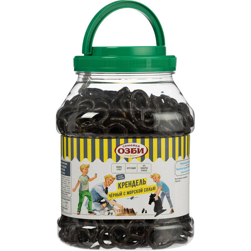 Изображение товара Крендели Семейка ОЗБИ чёрные с морской солью 460 г - хрустящая закуска Изображение товара Крендели Семейка ОЗБИ чёрные с морской солью 460 г - хрустящая закуска