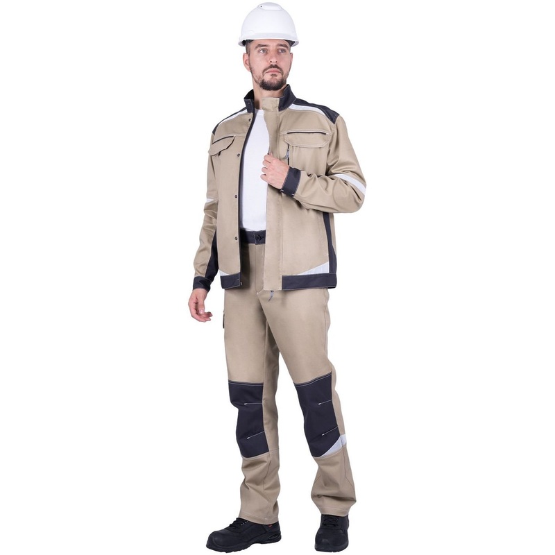 Изображение товара Куртка рабочая летняя мужская Турбо Safety с СОП бежевая/серая (размер 48-50, рост 170-176)