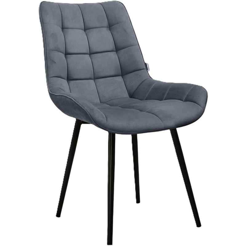 Изображение товара Стул Феликс тёмно-серый — прочный металлокаркас, флоковая обивка, 2 шт