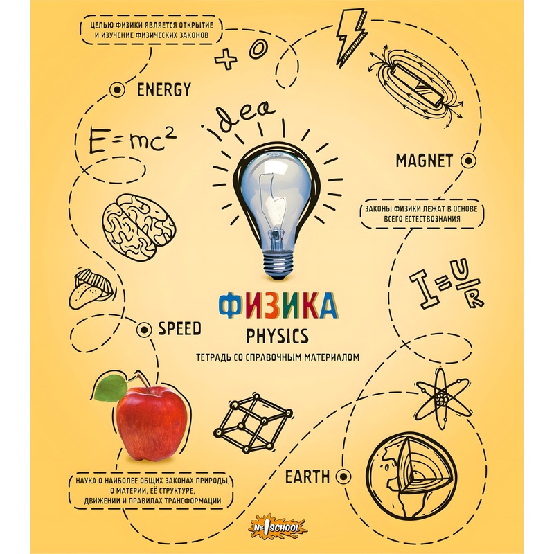 Изображение товара Предметная тетрадь по физике Комус Класс А5 48 листов с рисунком УФ-лаком