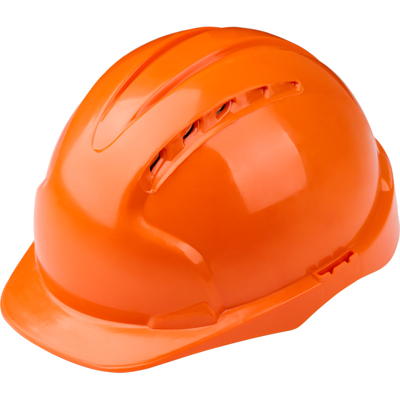 Изображение товара Защитная каска Эталон оранжевая с храповым механизмом, защита электричество до 440В