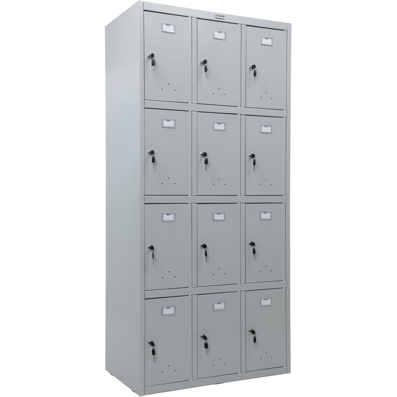 Изображение товара Шкаф для сумок Практик Стандарт LS-34 на 12 ячеек (серый, 850х500х1830 мм)