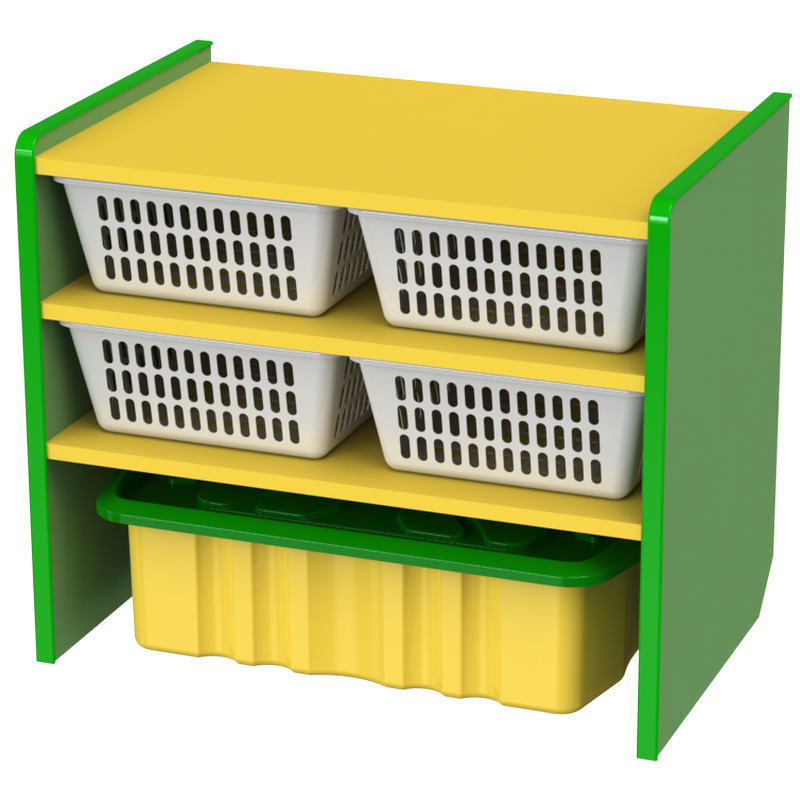 Изображение товара Детский стеллаж М-436-3 разноцветный для хранения игрушек и книг