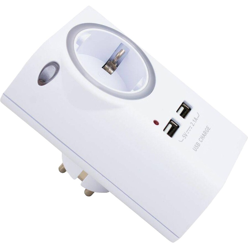 Изображение товара Переходник для розеток Старт С/А SA 1-ZD-2USB-L 10/60 с USB