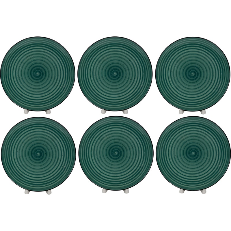 Изображение товара Набор тарелок на 6 персон Бриз Моника из керамики, диаметр 19 см, зелёные