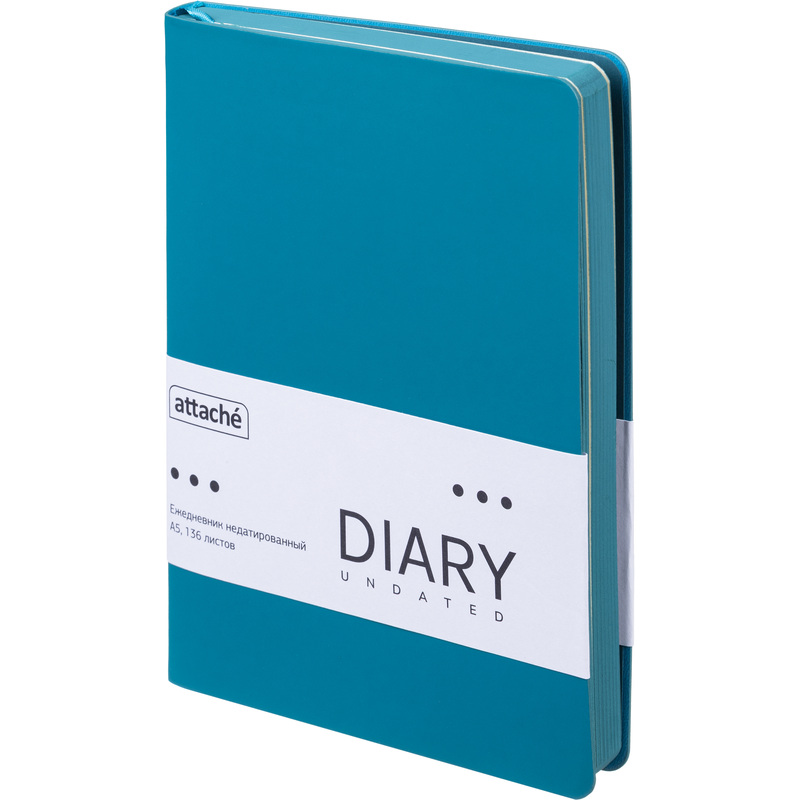 Изображение товара Ежедневник недатированный Attache А5 136 листов бирюзовый искусственная кожа