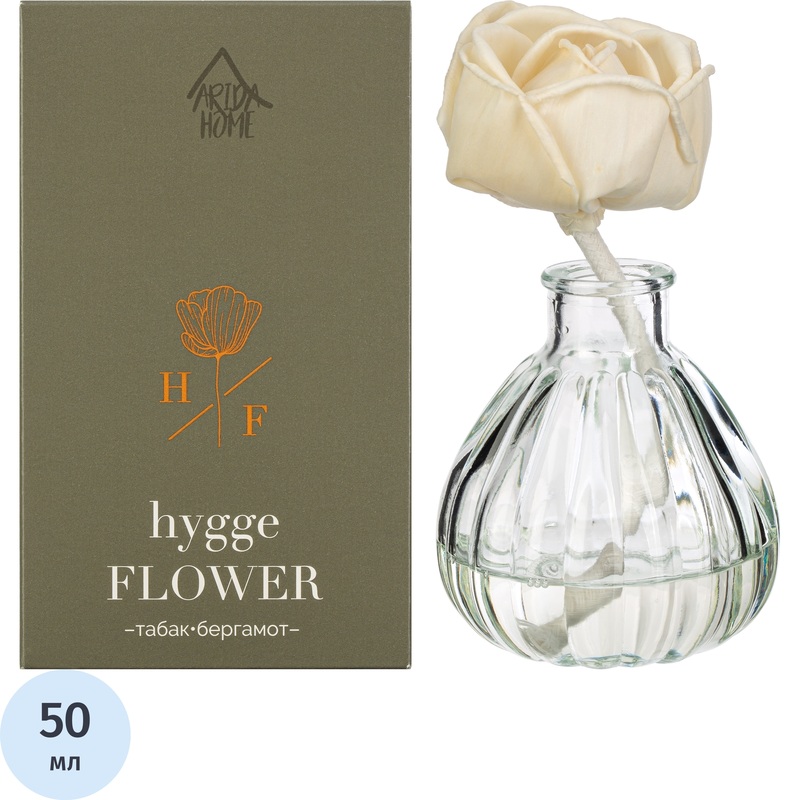 Изображение товара Аромадиффузор Arida Home Hygge Flower №3 табак бергамот 50 мл стильный ароматизатор