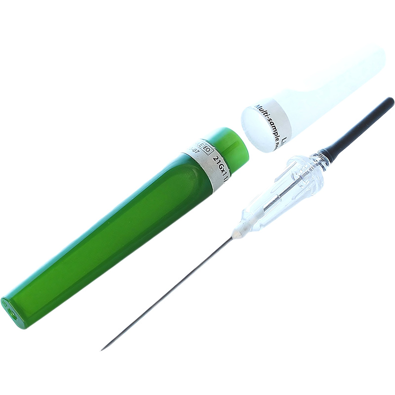 Изображение товара Игла двусторонняя Lind-Vac 21G 0.8x25 мм с визуальной камерой зеленая - стерильная упаковка 50 шт