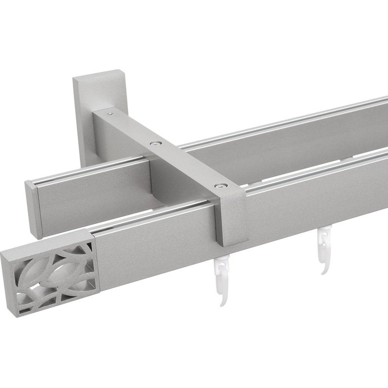 Изображение товара Карниз для штор двухрядный Хай Тек Твист сатин 340 см металл настенный