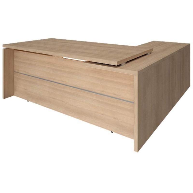 Изображение товара Стол руководителя угловой Yalta с приставкой левый (акация лорка, 2000х2000х750 мм)