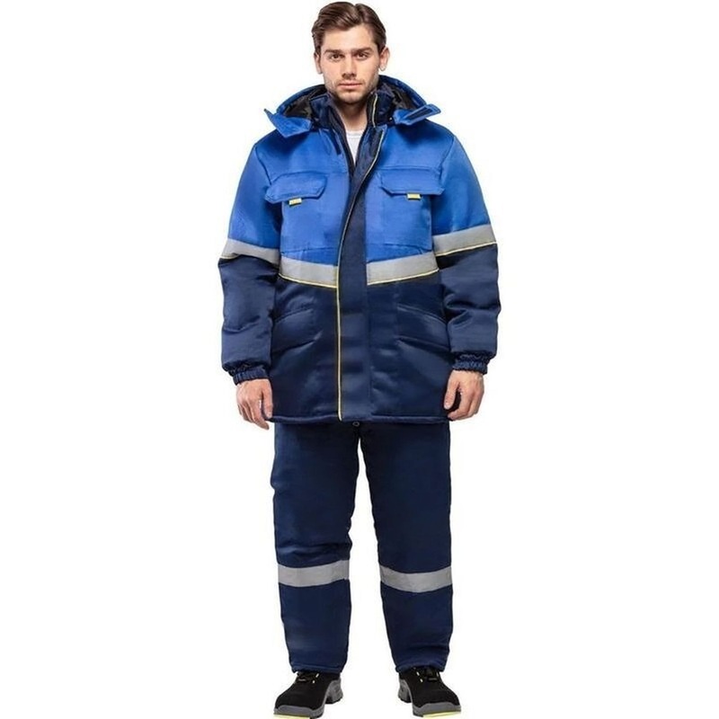 Изображение товара Зимний рабочий костюм з43-КБР с СОП васильковый синий мужской утепленный