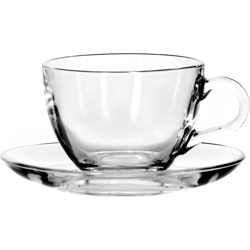 Изображение товара Чайная пара Pasabahce Бейзик стеклянная 238 мл (6 штук в упаковке)