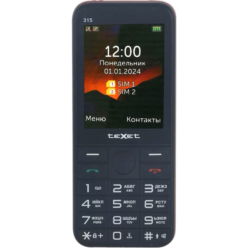 Изображение товара Мобильный телефон TeXet TM-315 черный/красный уцененный 2.8 дисплей 2500мАч