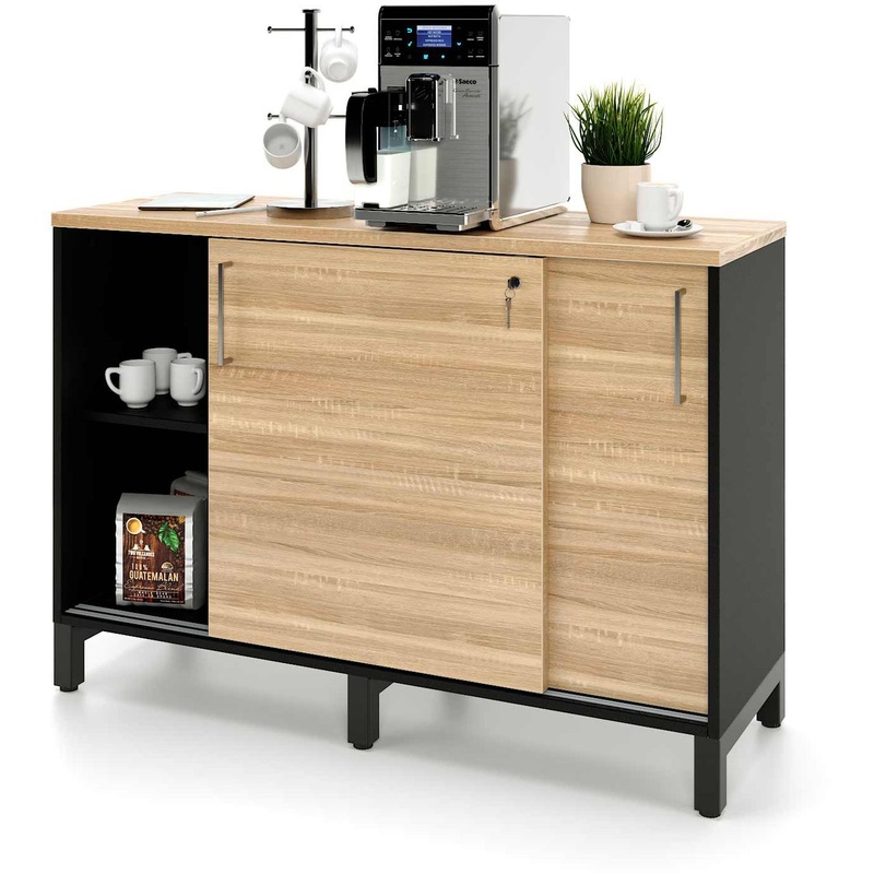 Изображение товара Стеллаж для документов Zamm Формат 11420 дуб бардолино чёрный 1200х600х836 мм