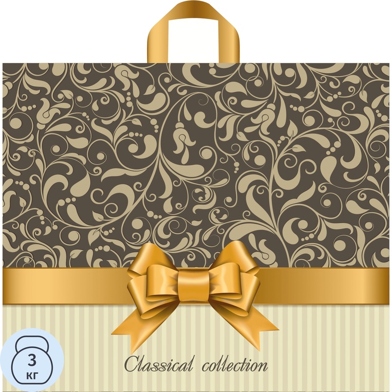 Изображение товара Пакет подарочный Тикопластик Бежевый узор (34x40x5 см)