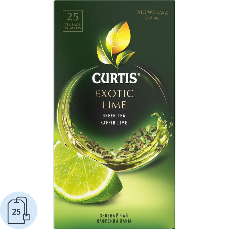 Изображение товара Зеленый чай Curtis Exotic Lime 25 пакетиков цитрусовый освежающий вкус