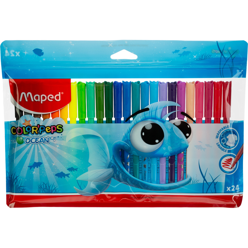 Изображение товара Фломастеры Maped Color'peps Ocean 24 цвета с вентилируемыми колпачками