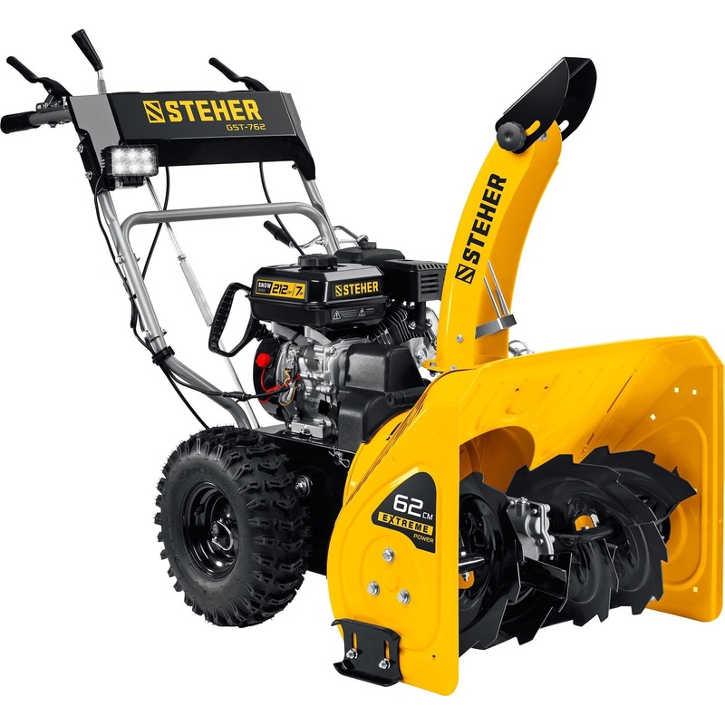 Изображение товара Бензиновый снегоуборщик Steher GST-762 с мощным двигателем и функциями регулировки