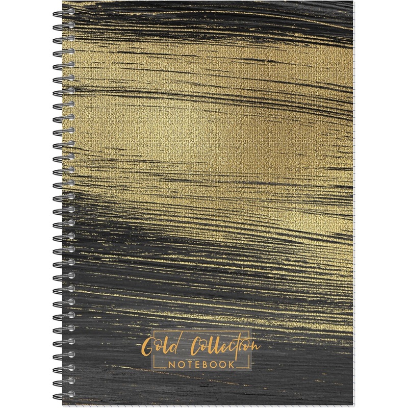Изображение товара Бизнес-тетрадь Attache Selection Gold Collection А4 96 листов черная в клетку на спирали (204х291 мм)