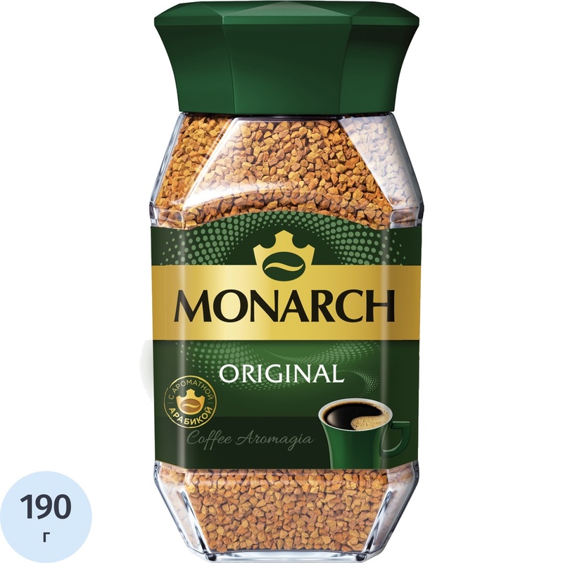 Изображение товара Кофе растворимый сублимированный Monarch Original 190 г (стеклянная банка) Изображение товара Кофе растворимый сублимированный Monarch Original 190 г (стеклянная банка)