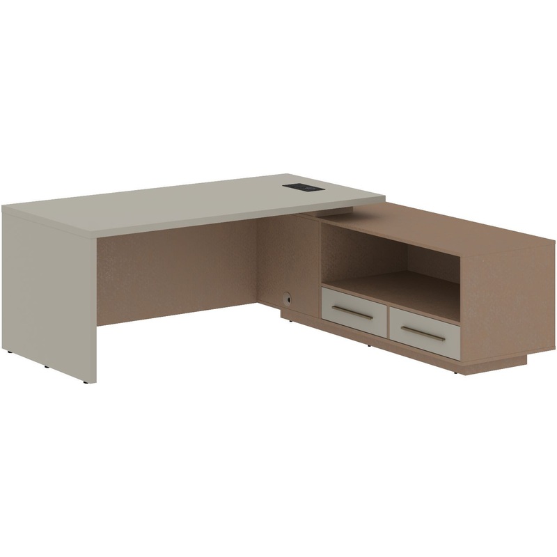 Изображение товара Стол руководителя с тумбой (аметист/кобра, 2100х190х750 мм)