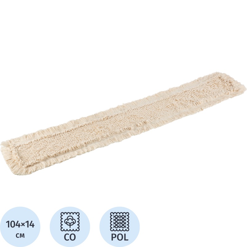 Изображение товара Насадка МОП для швабры-флаундера (плоской) Росмоп хлопок/полиэстер 104x14 см бежевый