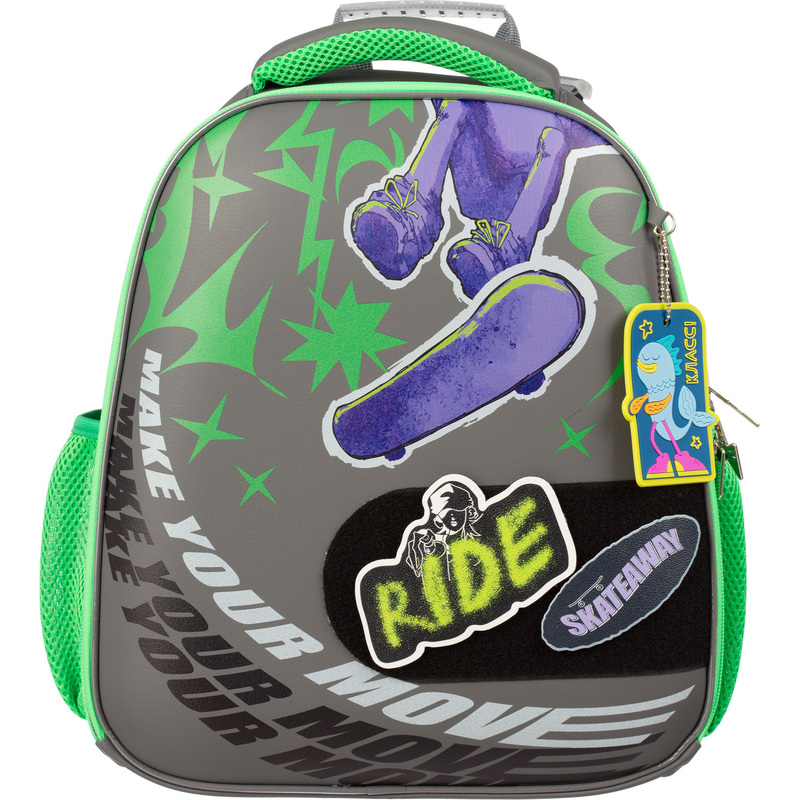 Изображение товара Ранец Комус Класс Basic Скейт анатомический серый школьный для мальчика