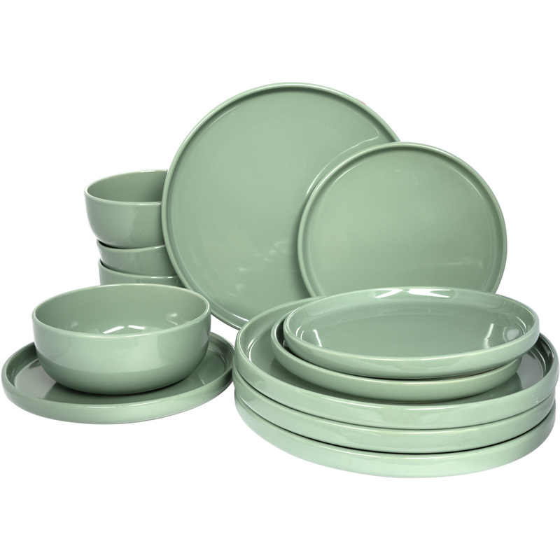 Изображение товара Набор столовой посуды Remiling Premier 12 предметов керамический мятный
