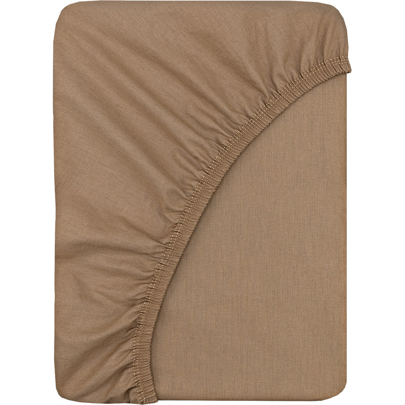 Изображение товара Простыня на резинке Bravo 160x200x25 см поплин 115 г/кв.м коричневая