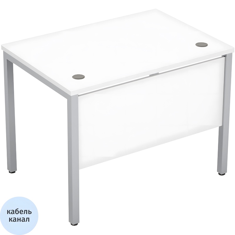 Изображение товара Стол прямой Avance 6МД.007 белый/алюминий матовый, 1000х700х750 мм