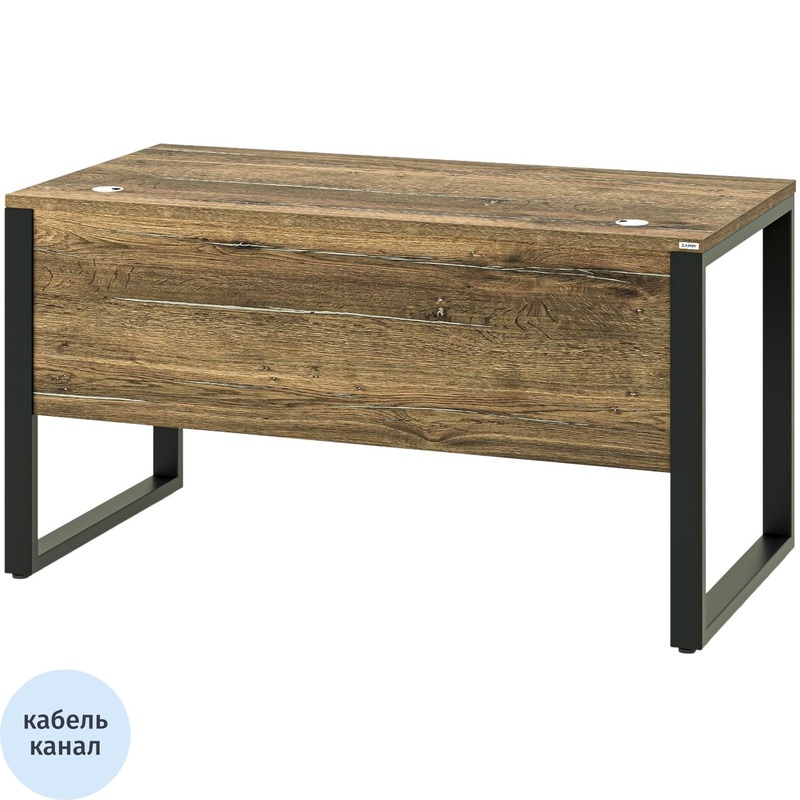 Изображение товара Стол прямой Zamm Зета 10816 (дуб галифакс олово/чёрный, 1600х700х745 мм)