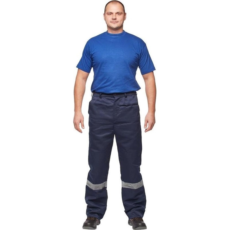 Изображение товара Мужские летние рабочие брюки л03-БР с СОП синего цвета размер 60-62