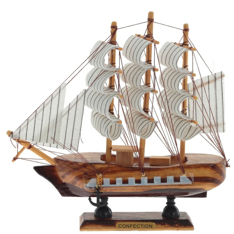 Изображение товара Сувенир Корабль деревянная модель 20х4х20 см белый для коллекции и подарка