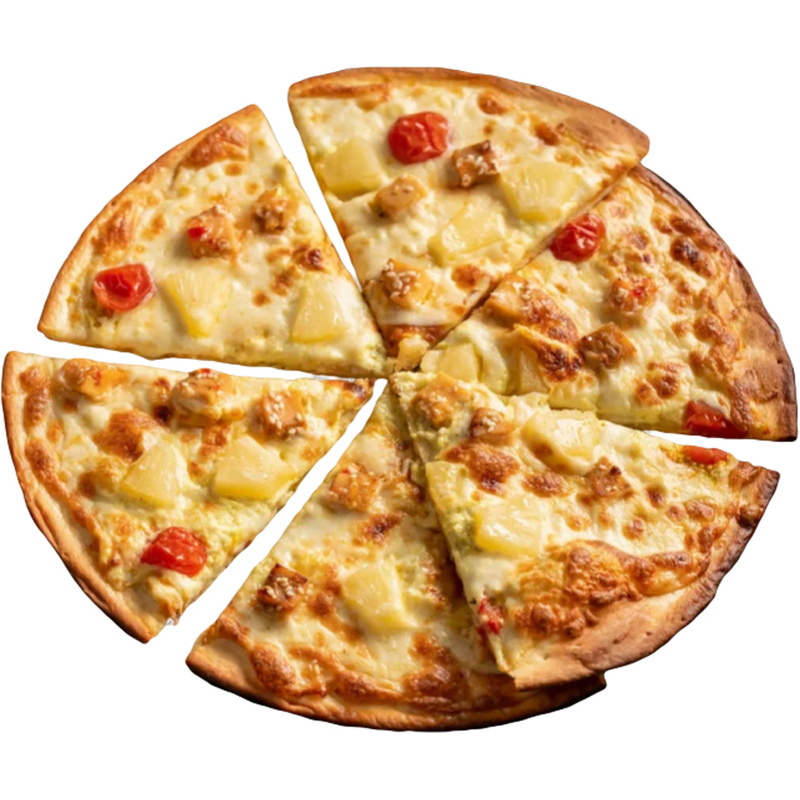 Изображение товара Пицца Карри на тонком тесте с ананасами и курицей 150 г