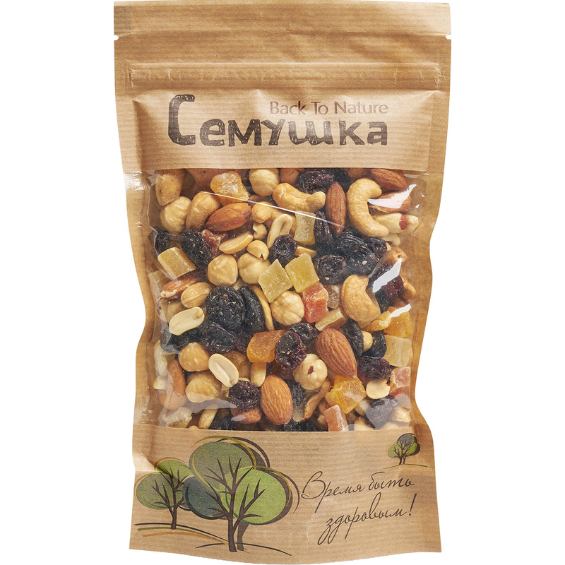 Изображение товара Коктейль Семушка сладкая смесь жареных орехов с цукатами 250 г