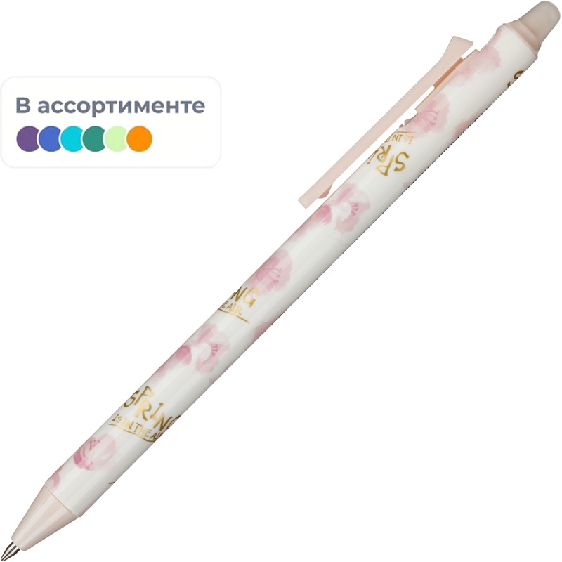 Изображение товара Ручка гелевая автоматическая со стираемыми чернилами M&G Sakura Time синяя (толщина линии 0.5 мм)