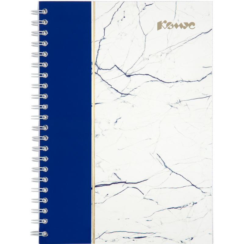Изображение товара Тетрадь общая А4 120 листов Комус Мрамор с синим фоном и глянцевой обложкой