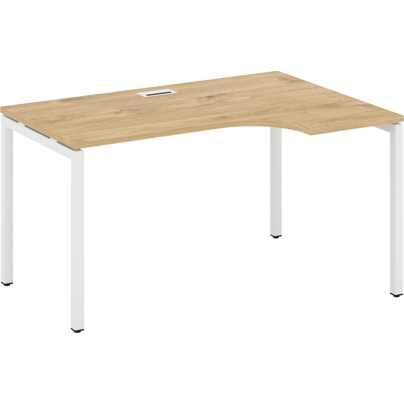 Изображение товара Стол эргономичный Style Project SN-4P.SPA-012(R) правый (тиквуд светлый/белый, 1580х700х750 мм)